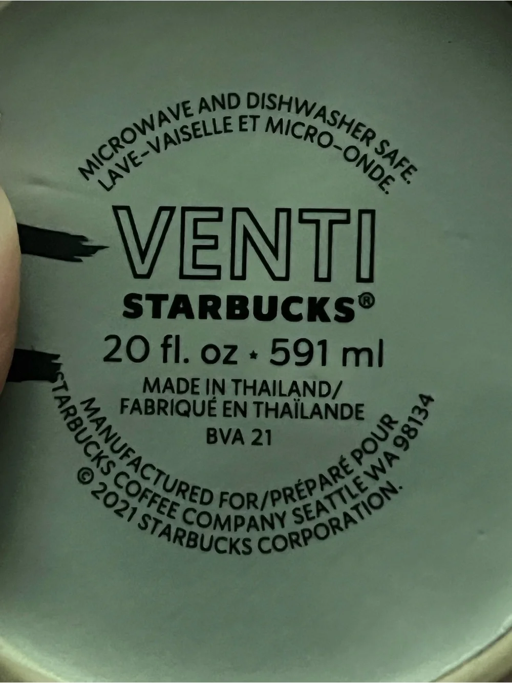 Starbucks Green Venti Tumbler Base with Black Logo Text